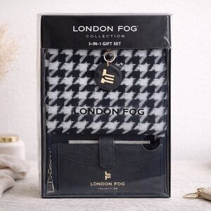 London Fog Houndstooth 3-in-1 Gift Set NIB and plastic wrapped NEW